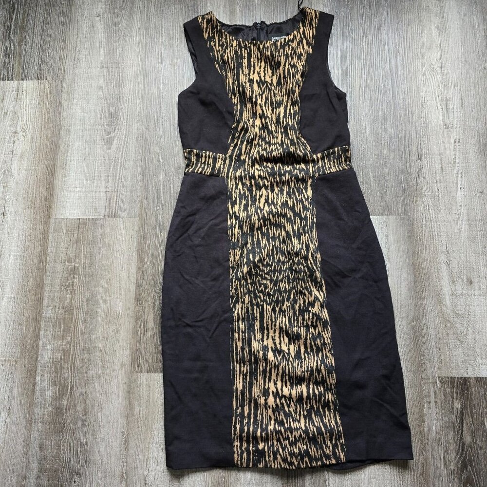 Adrianna Papell Dress Sheath Leopard Sleeveless Modern Chic Animal Print Size 4